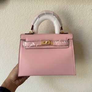 LEATHER INSIDE & OUT | Pink Mini 22 Sellier Belted KL Top Handle w/ Gold HW S15